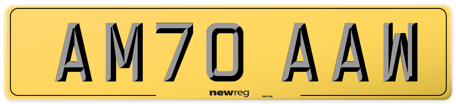 AM70 AAW Rear Number Plate