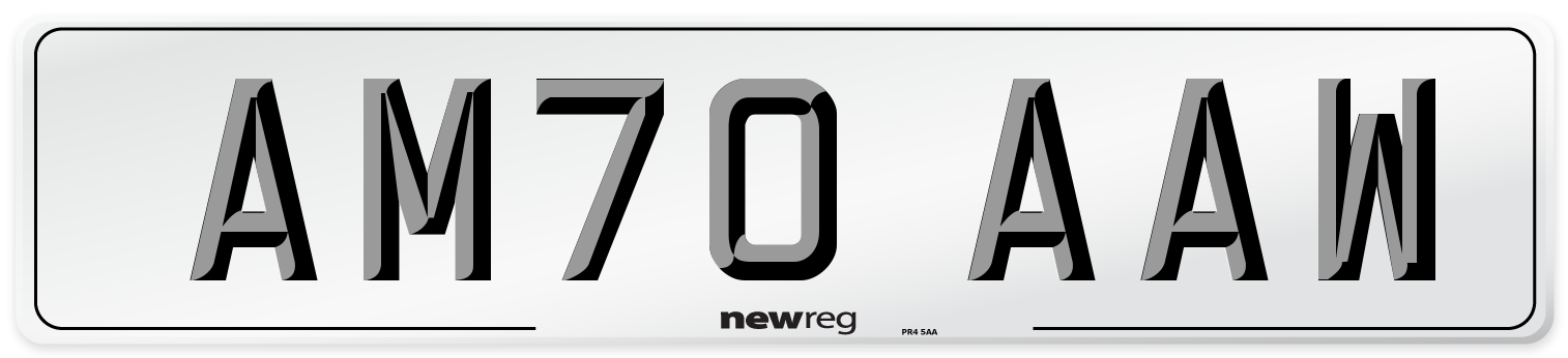 AM70 AAW Front Number Plate
