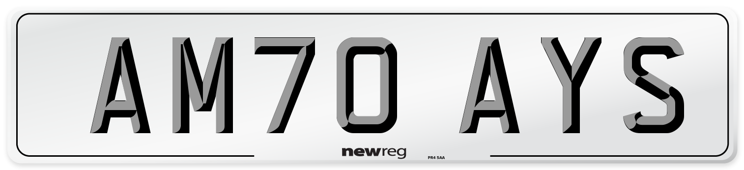 AM70 AYS Front Number Plate