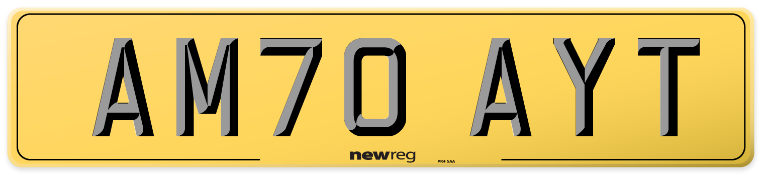 AM70 AYT Rear Number Plate