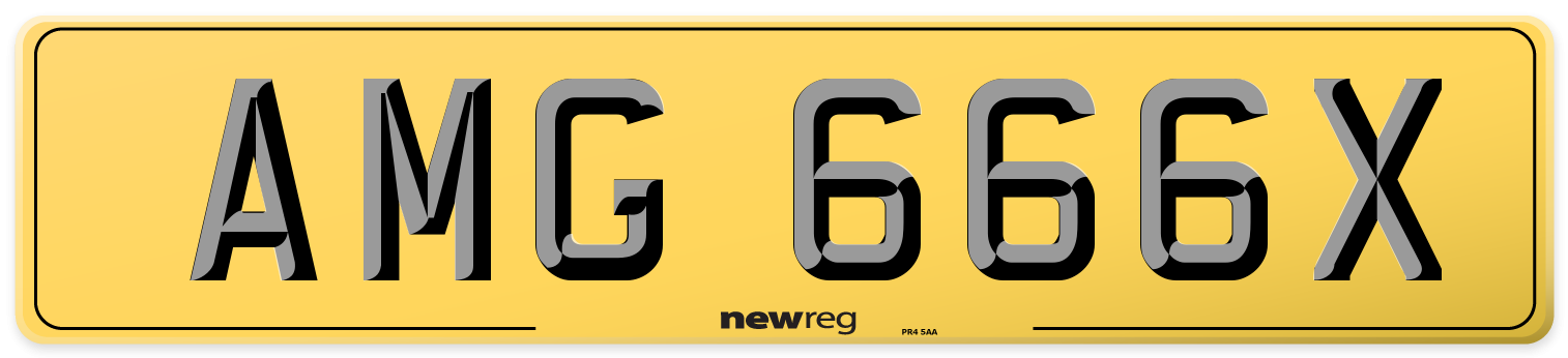 AMG 666X Rear Number Plate