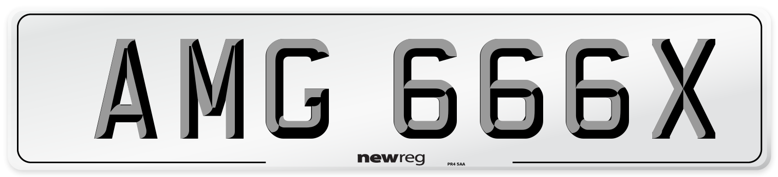 AMG 666X Front Number Plate