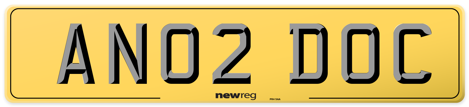 AN02 DOC Rear Number Plate