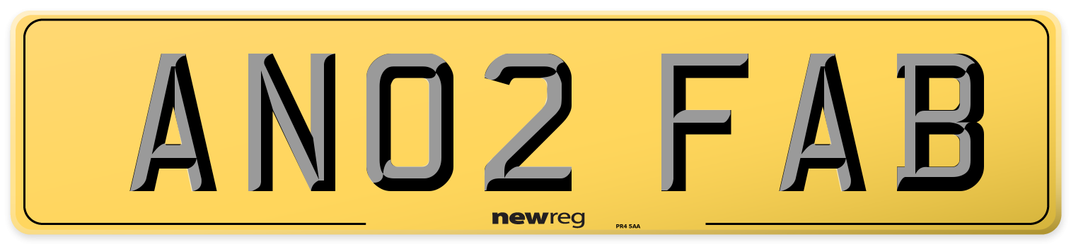 AN02 FAB Rear Number Plate
