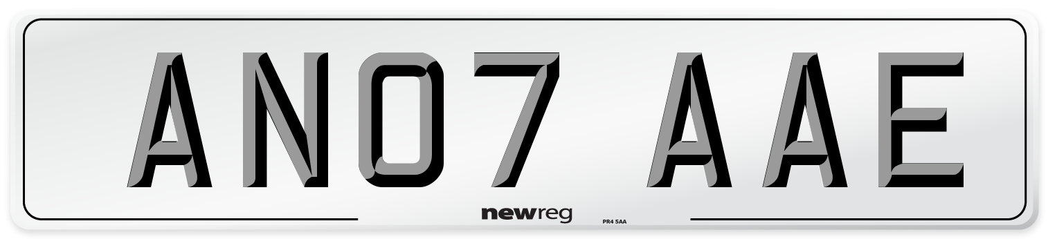 AN07 AAE Front Number Plate