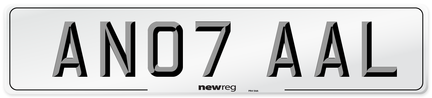 AN07 AAL Front Number Plate