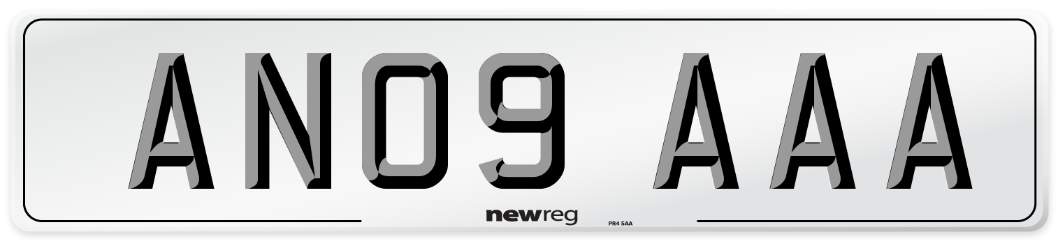 AN09 AAA Front Number Plate