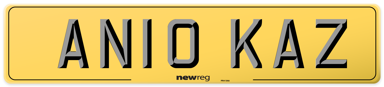 AN10 KAZ Rear Number Plate