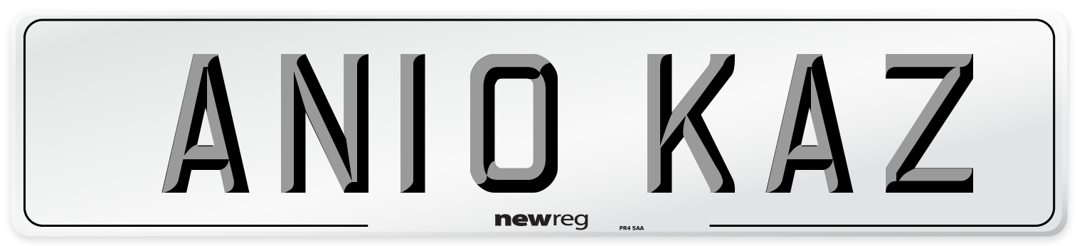 AN10 KAZ Front Number Plate