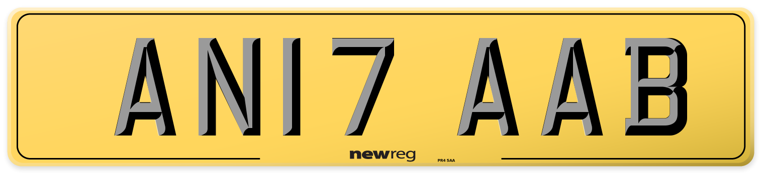 AN17 AAB Rear Number Plate