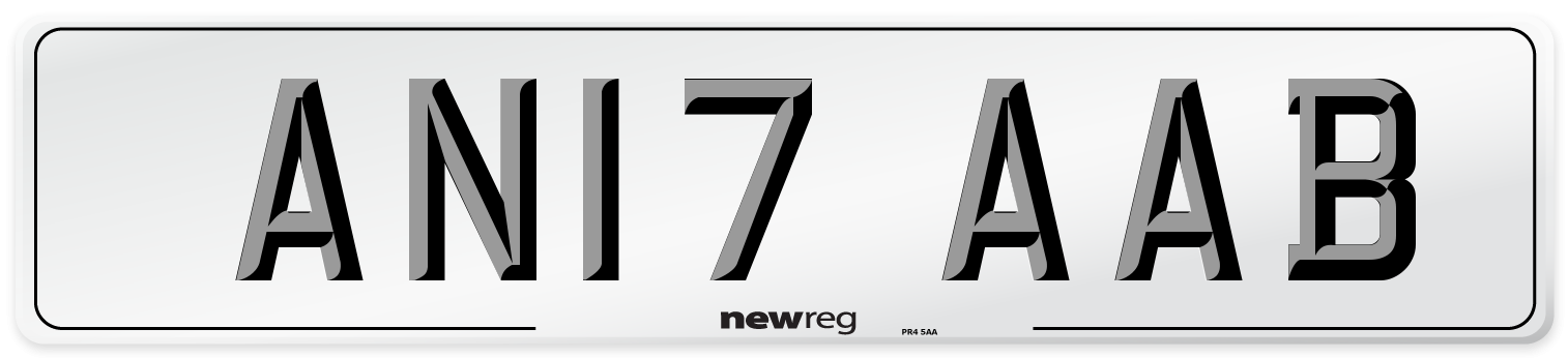 AN17 AAB Front Number Plate