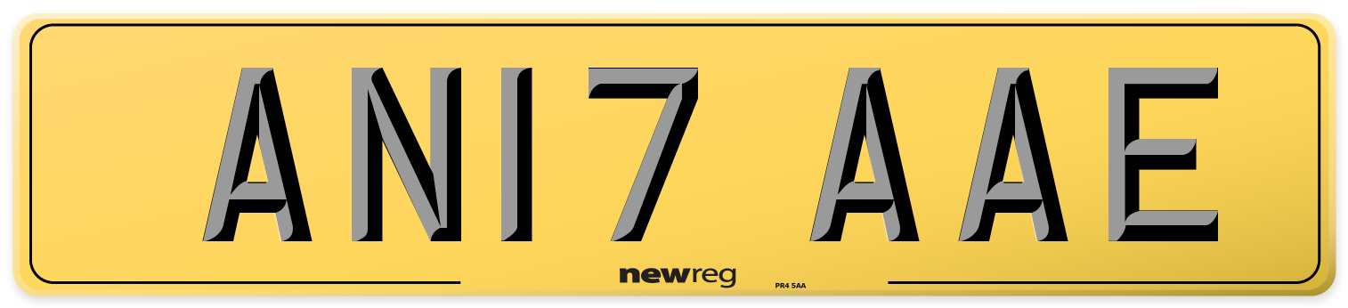 AN17 AAE Rear Number Plate