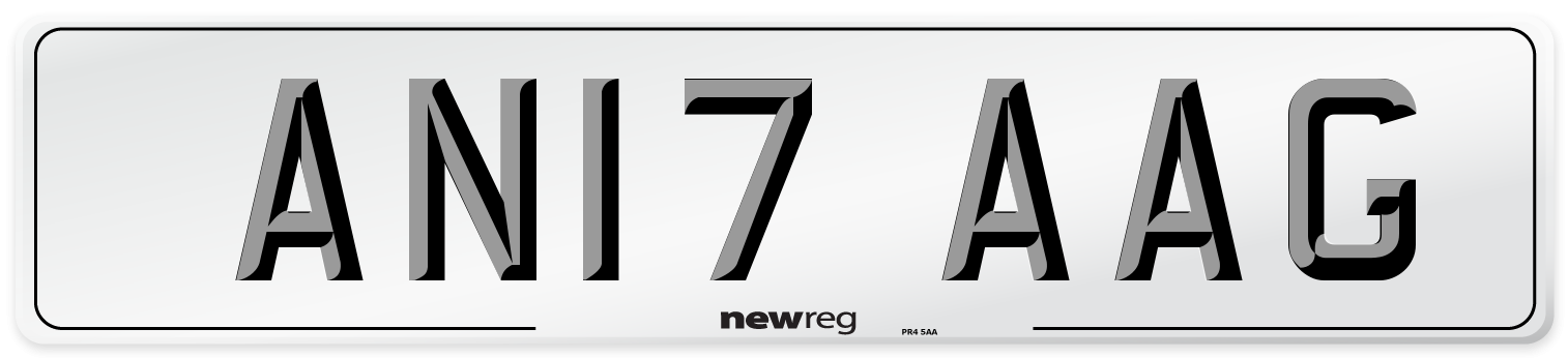 AN17 AAG Front Number Plate