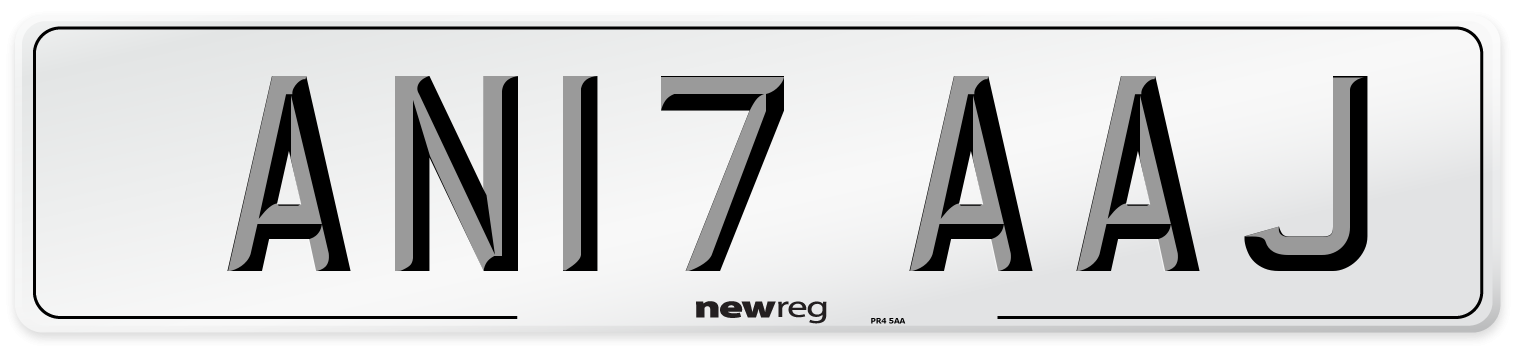AN17 AAJ Front Number Plate