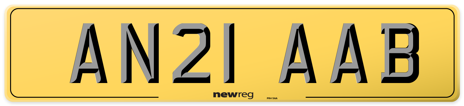 AN21 AAB Rear Number Plate