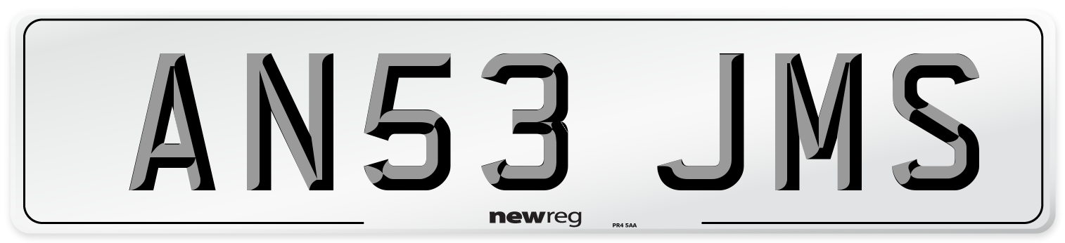 AN53 JMS Front Number Plate