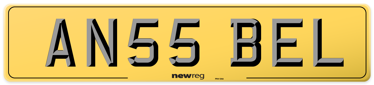 AN55 BEL Rear Number Plate