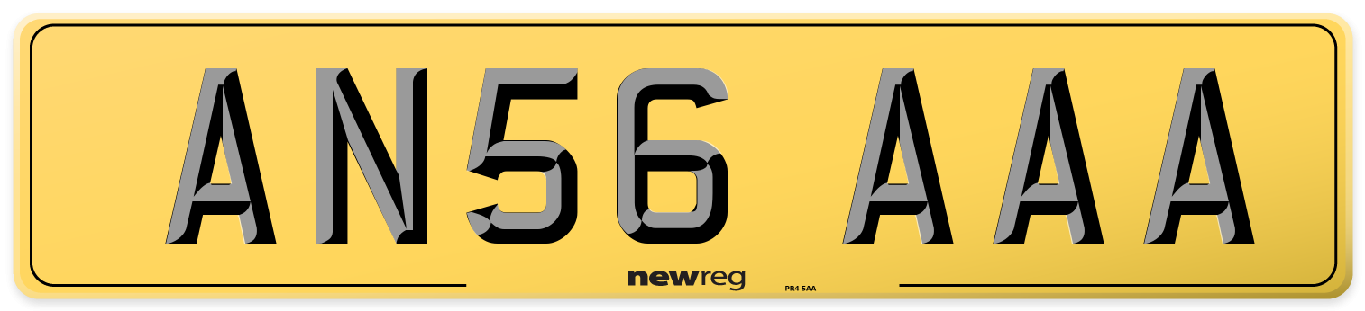 AN56 AAA Rear Number Plate