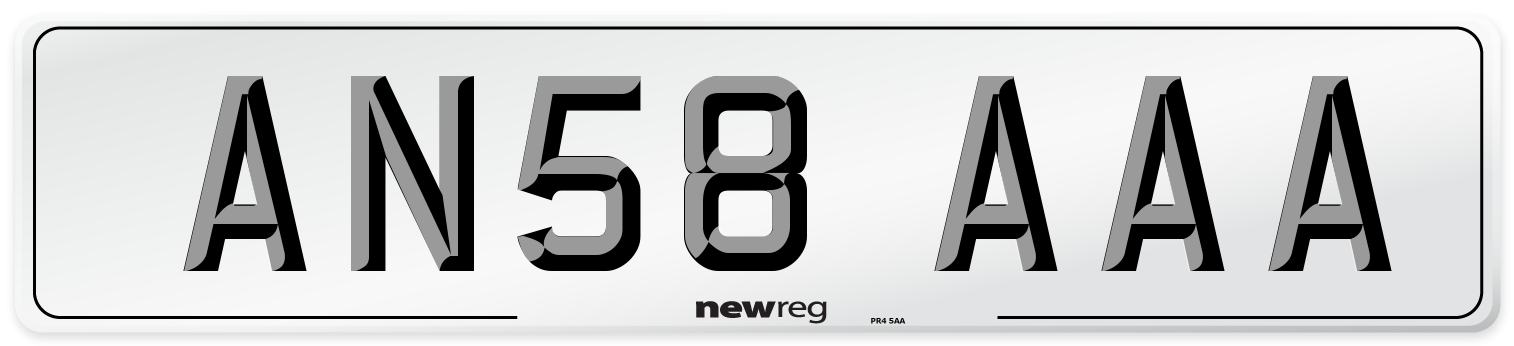 AN58 AAA Front Number Plate