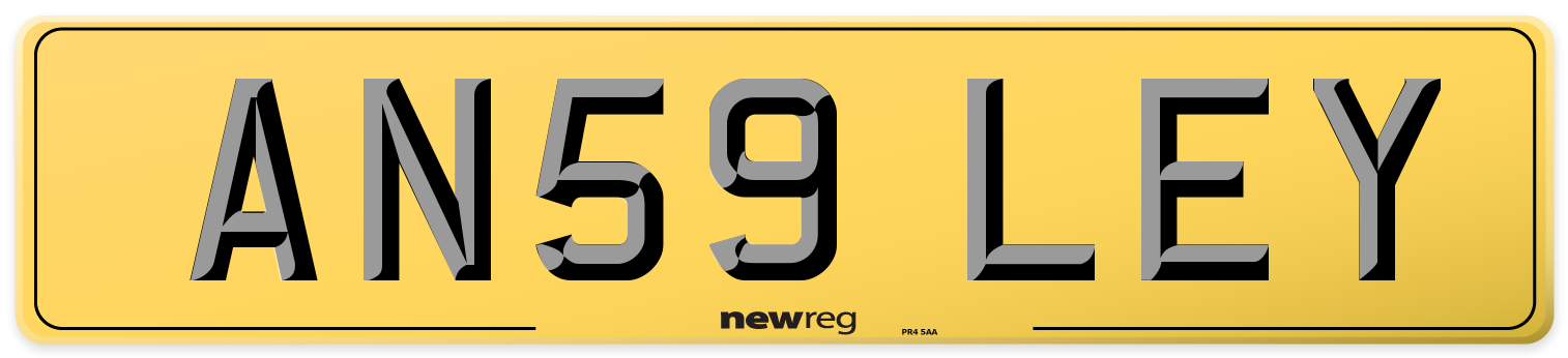 AN59 LEY Rear Number Plate
