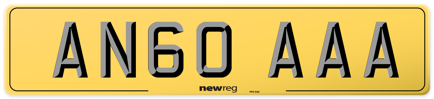 AN60 AAA Rear Number Plate