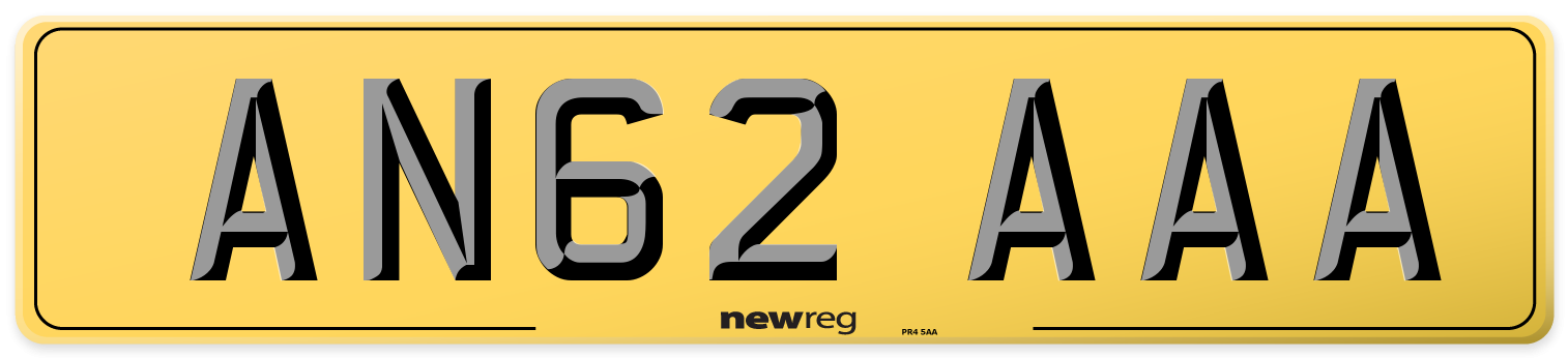 AN62 AAA Rear Number Plate