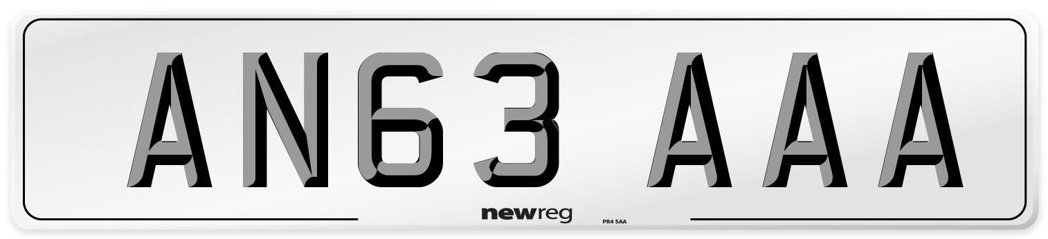 AN63 AAA Front Number Plate