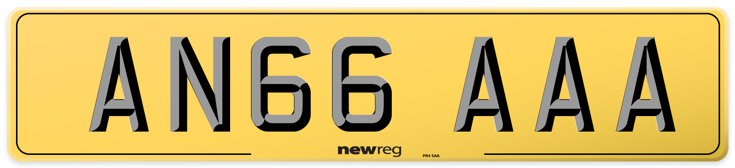 AN66 AAA Rear Number Plate