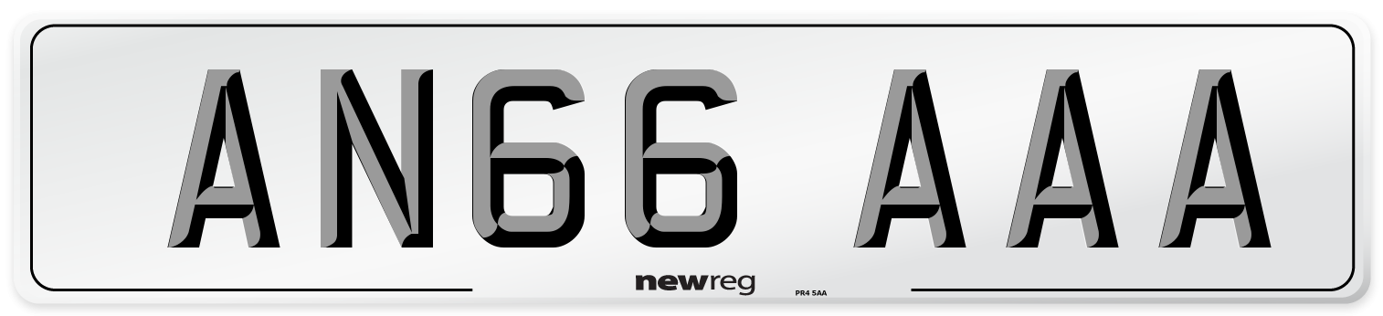 AN66 AAA Front Number Plate