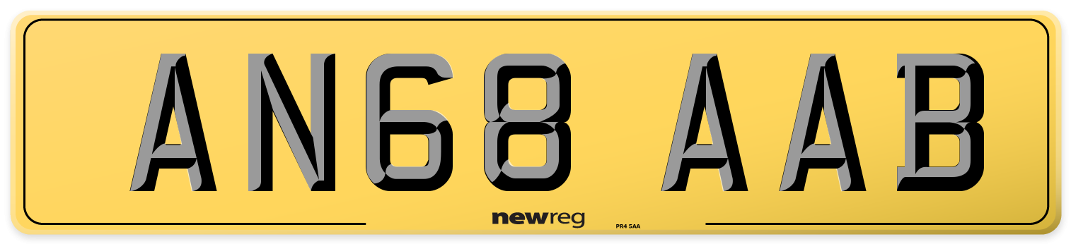 AN68 AAB Rear Number Plate