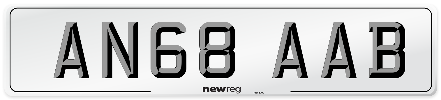 AN68 AAB Front Number Plate