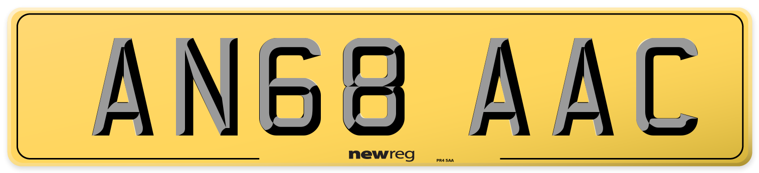 AN68 AAC Rear Number Plate