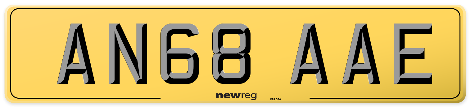 AN68 AAE Rear Number Plate