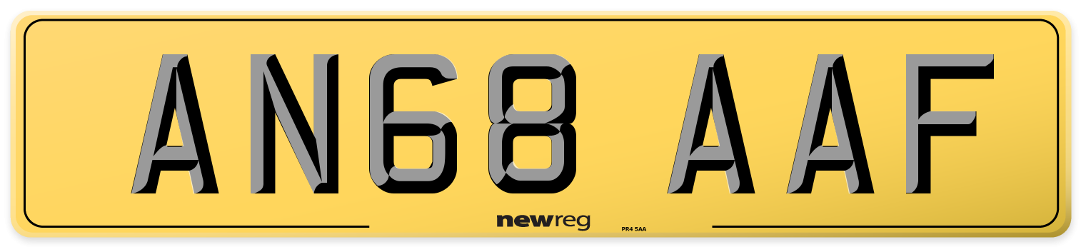 AN68 AAF Rear Number Plate