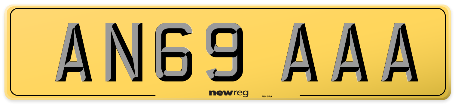 AN69 AAA Rear Number Plate