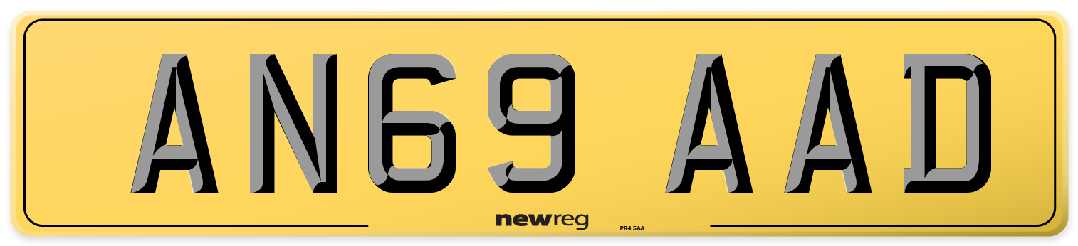 AN69 AAD Rear Number Plate