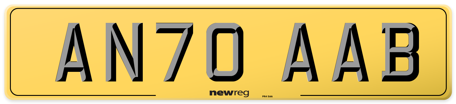 AN70 AAB Rear Number Plate