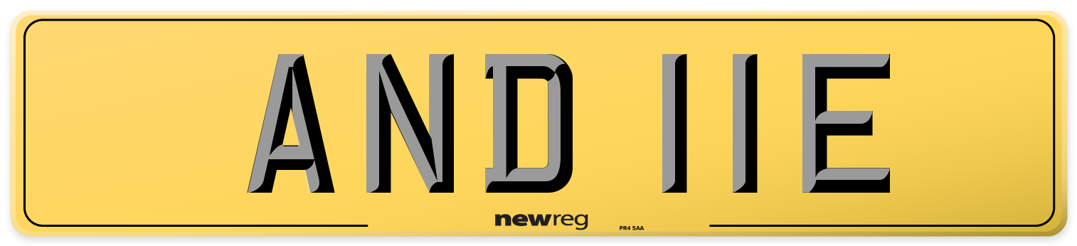 AND 11E Rear Number Plate