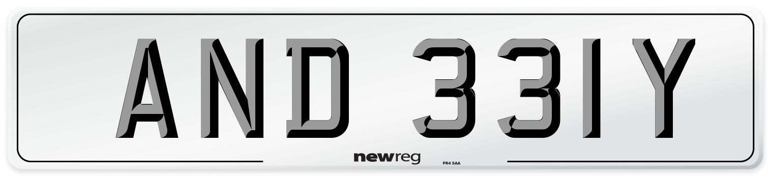 AND 331Y Front Number Plate