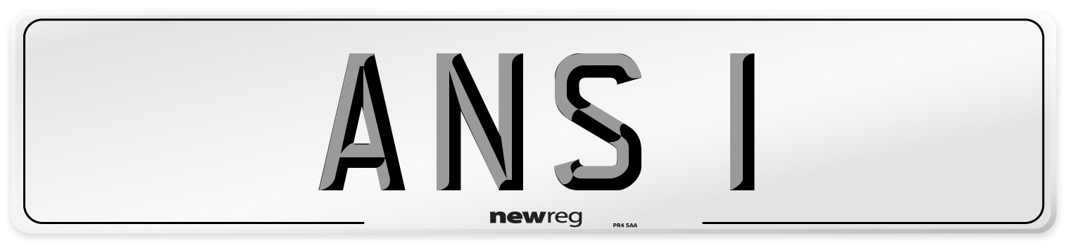 ANS 1 Front Number Plate