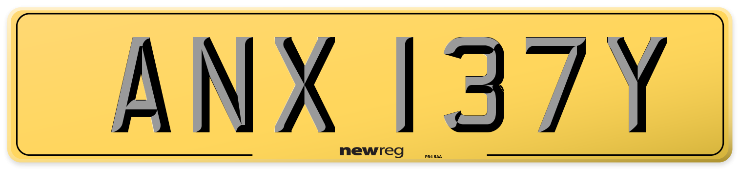 ANX 137Y Rear Number Plate