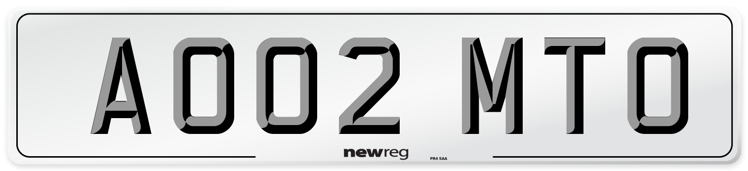 AO02 MTO Front Number Plate