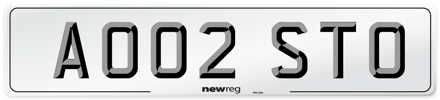 AO02 STO Front Number Plate