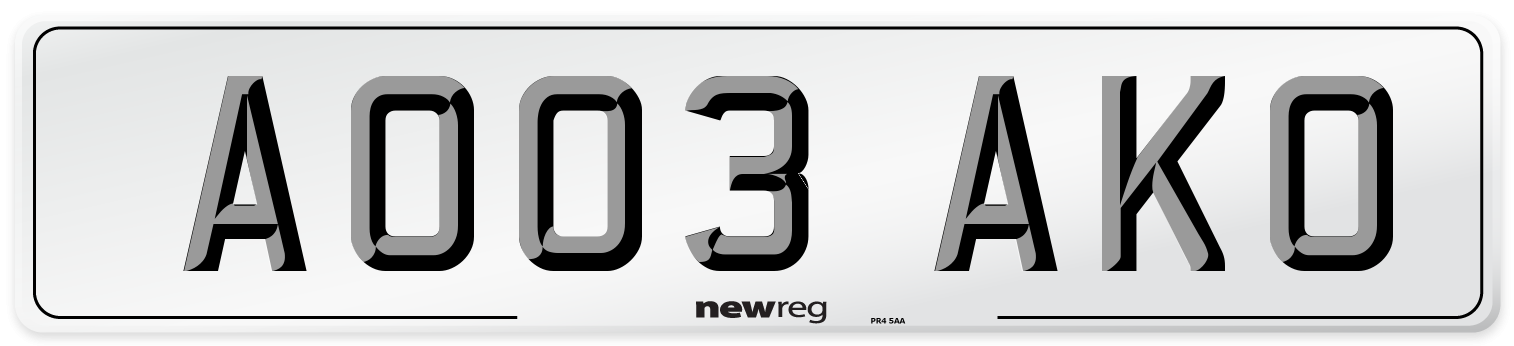 AO03 AKO Front Number Plate
