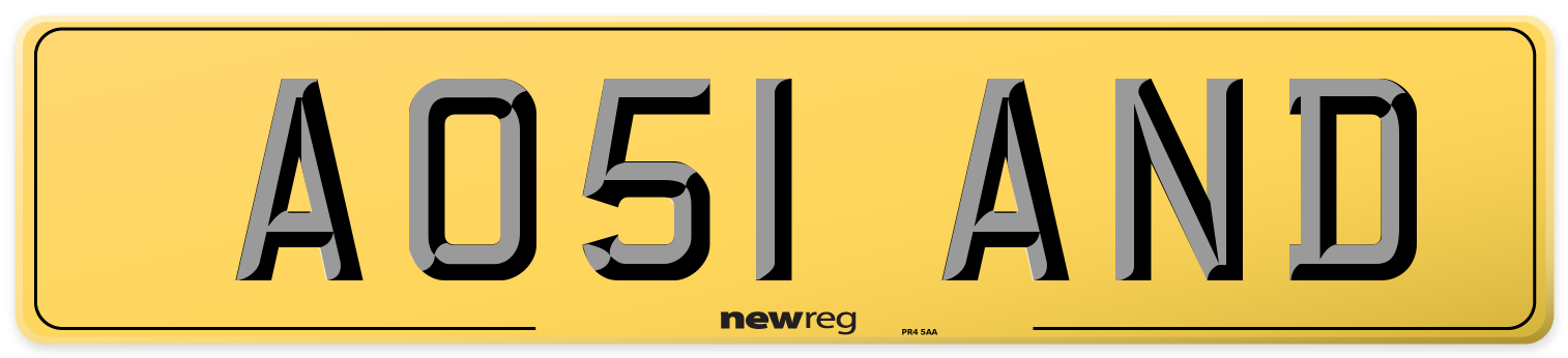 AO51 AND Rear Number Plate