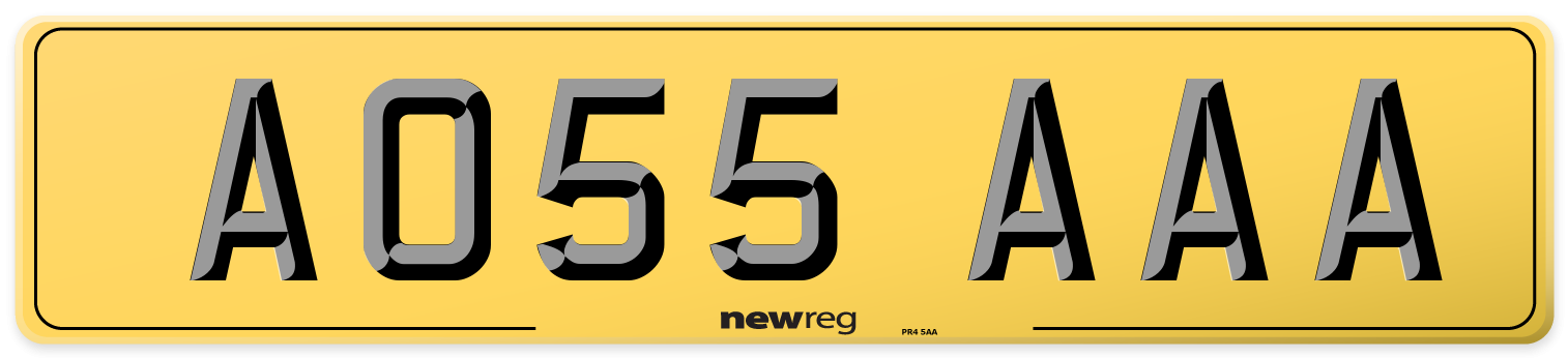 AO55 AAA Rear Number Plate