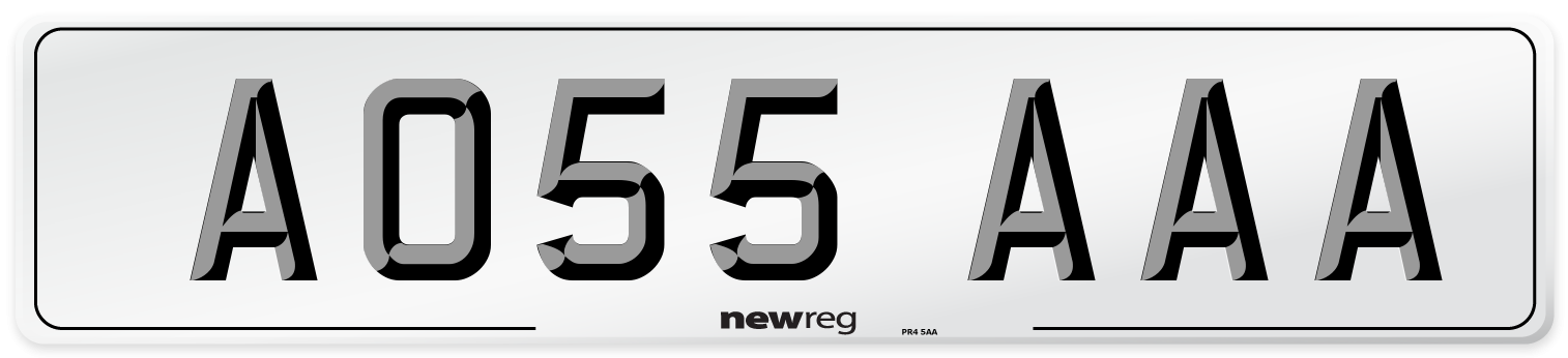 AO55 AAA Front Number Plate