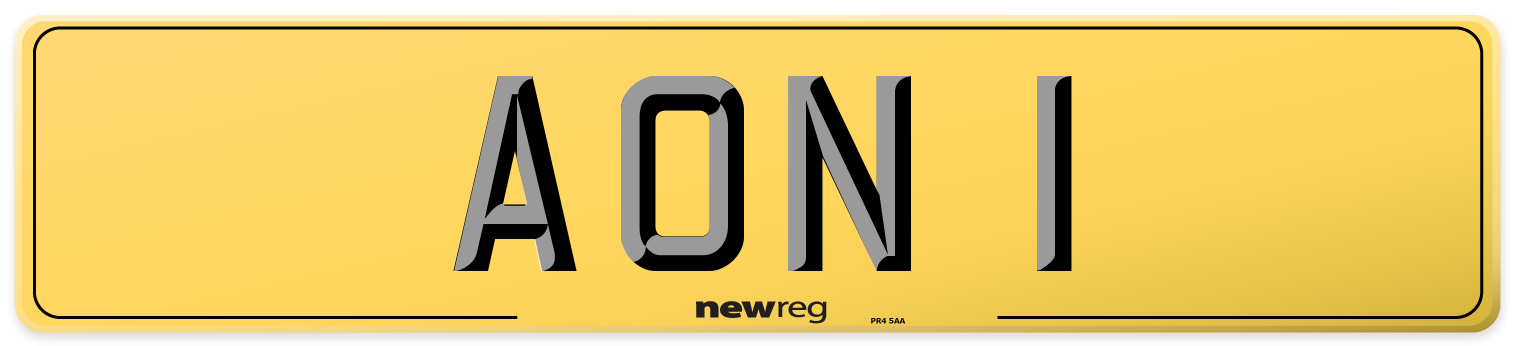 AON 1 Rear Number Plate