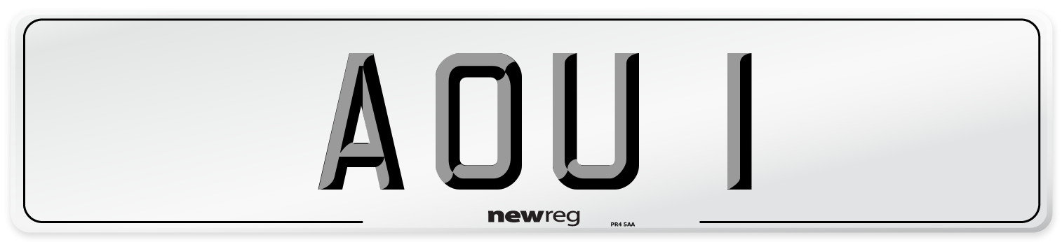 AOU 1 Front Number Plate