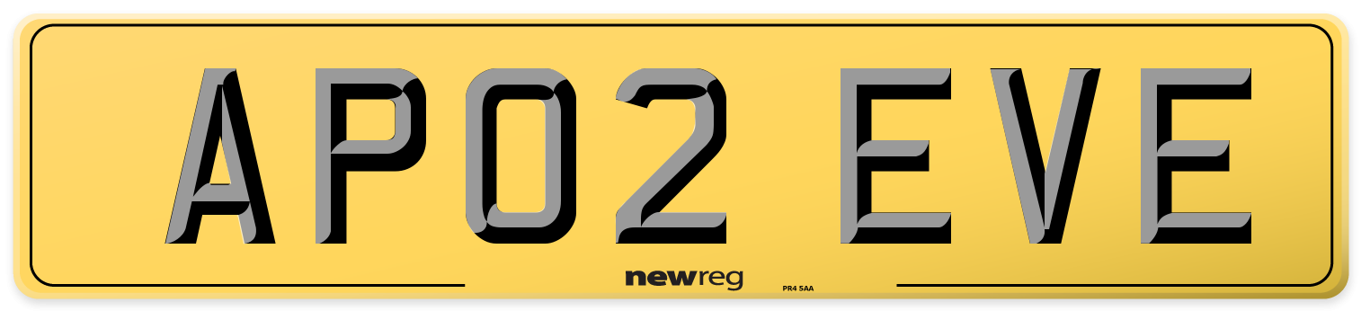 AP02 EVE Rear Number Plate